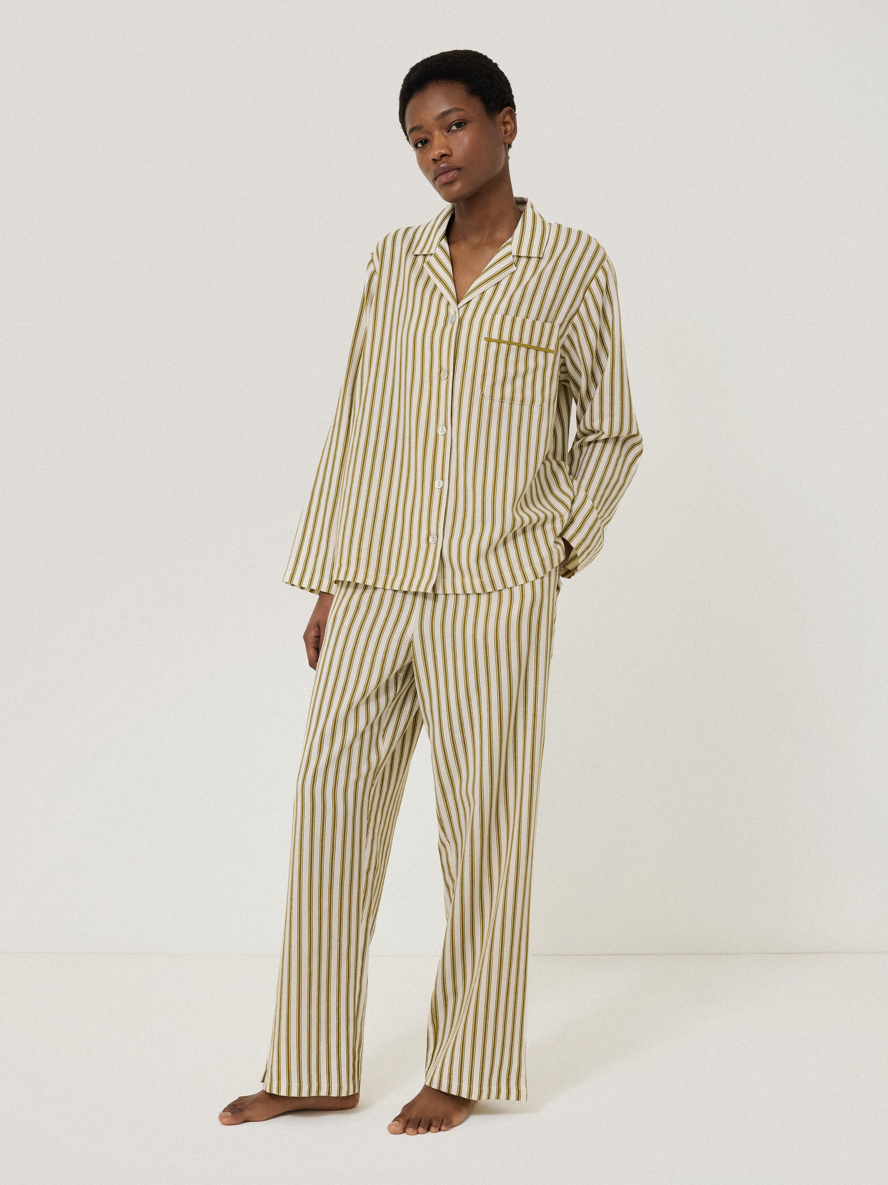 Calmont Stripe Full Length Pyjama Khaki – Jigsaw