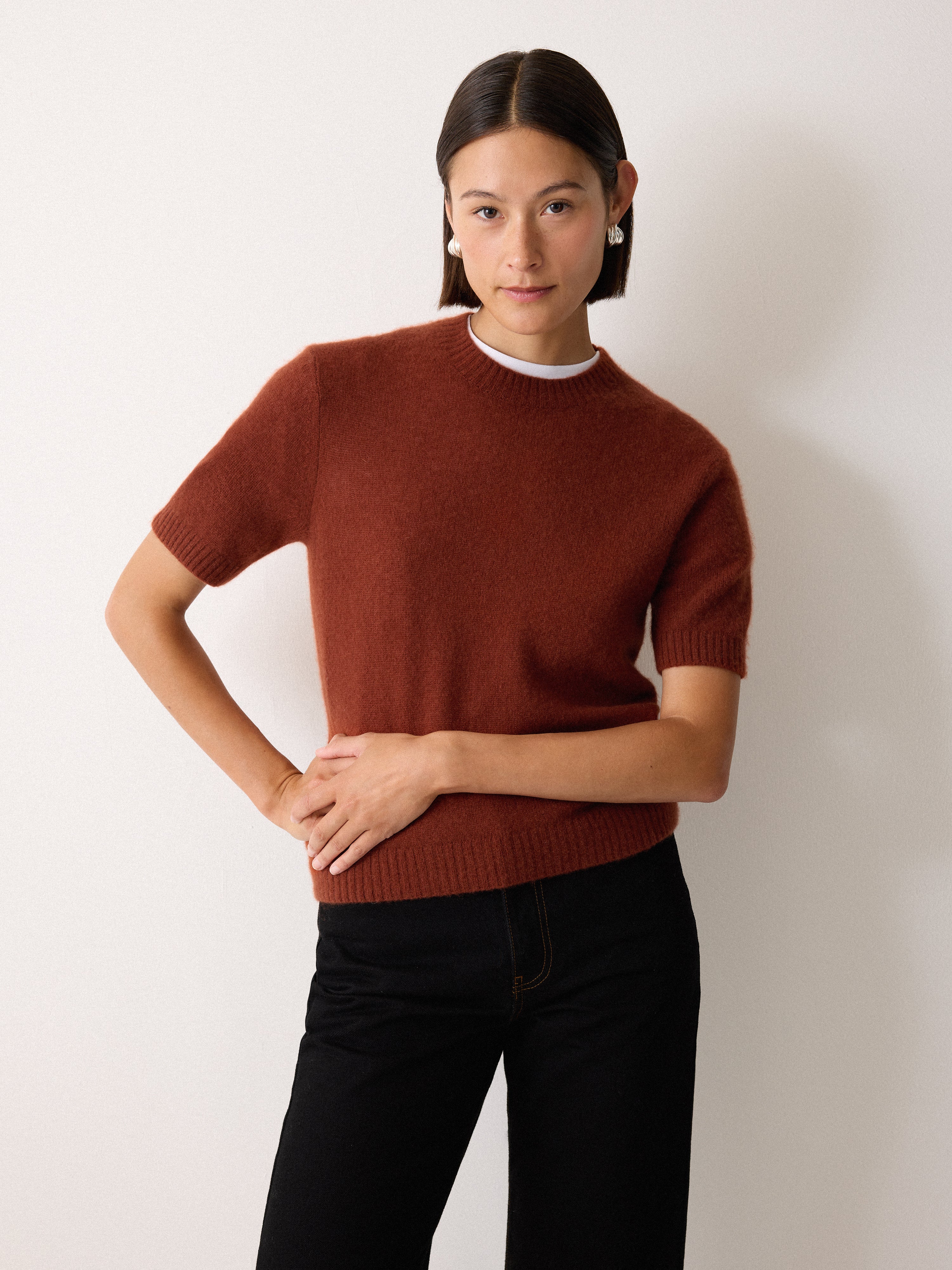 Cloud Cashmere T-shirt | Auburn – Jigsaw