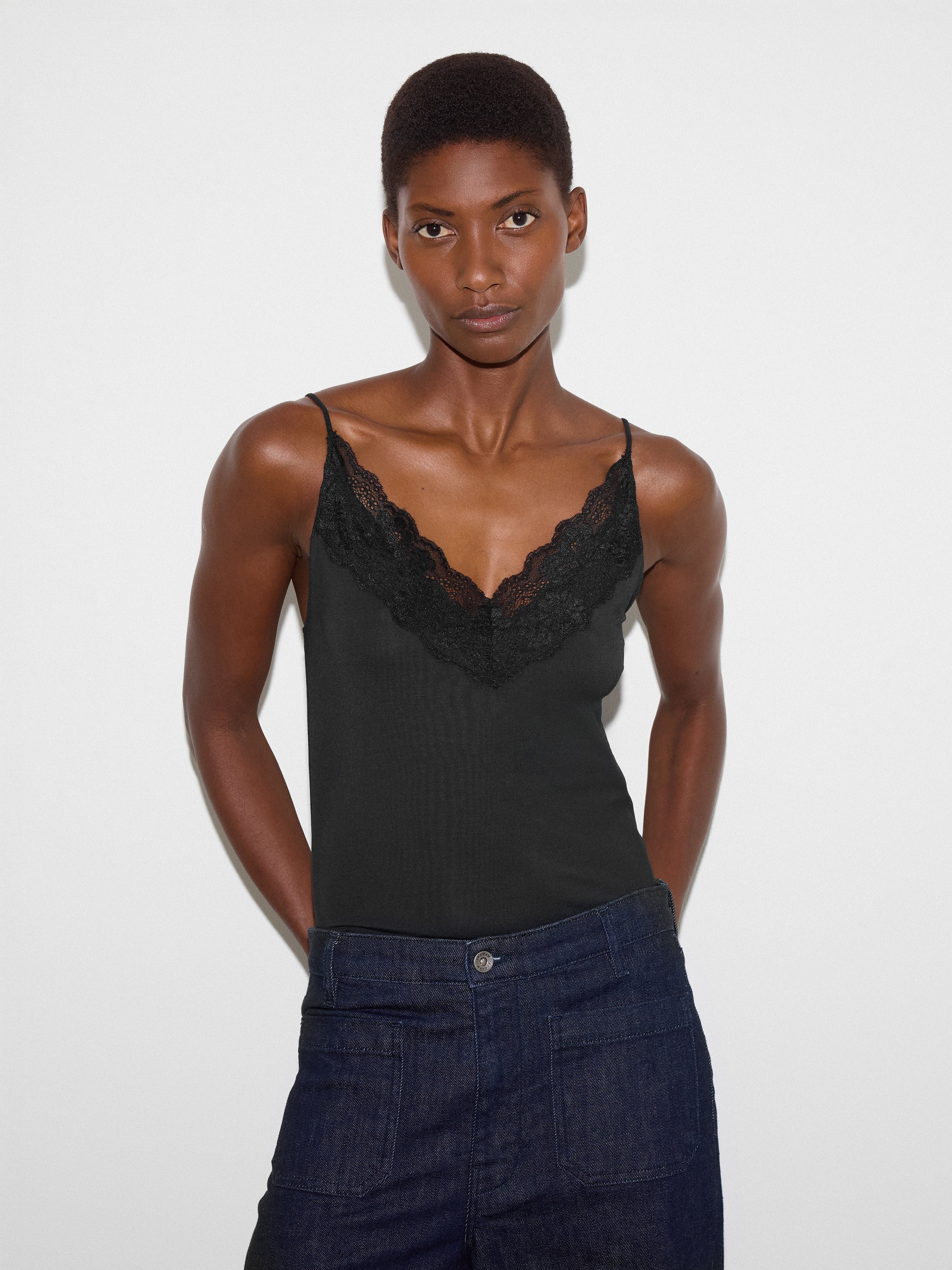 Modal Lace Cami | Black – Jigsaw