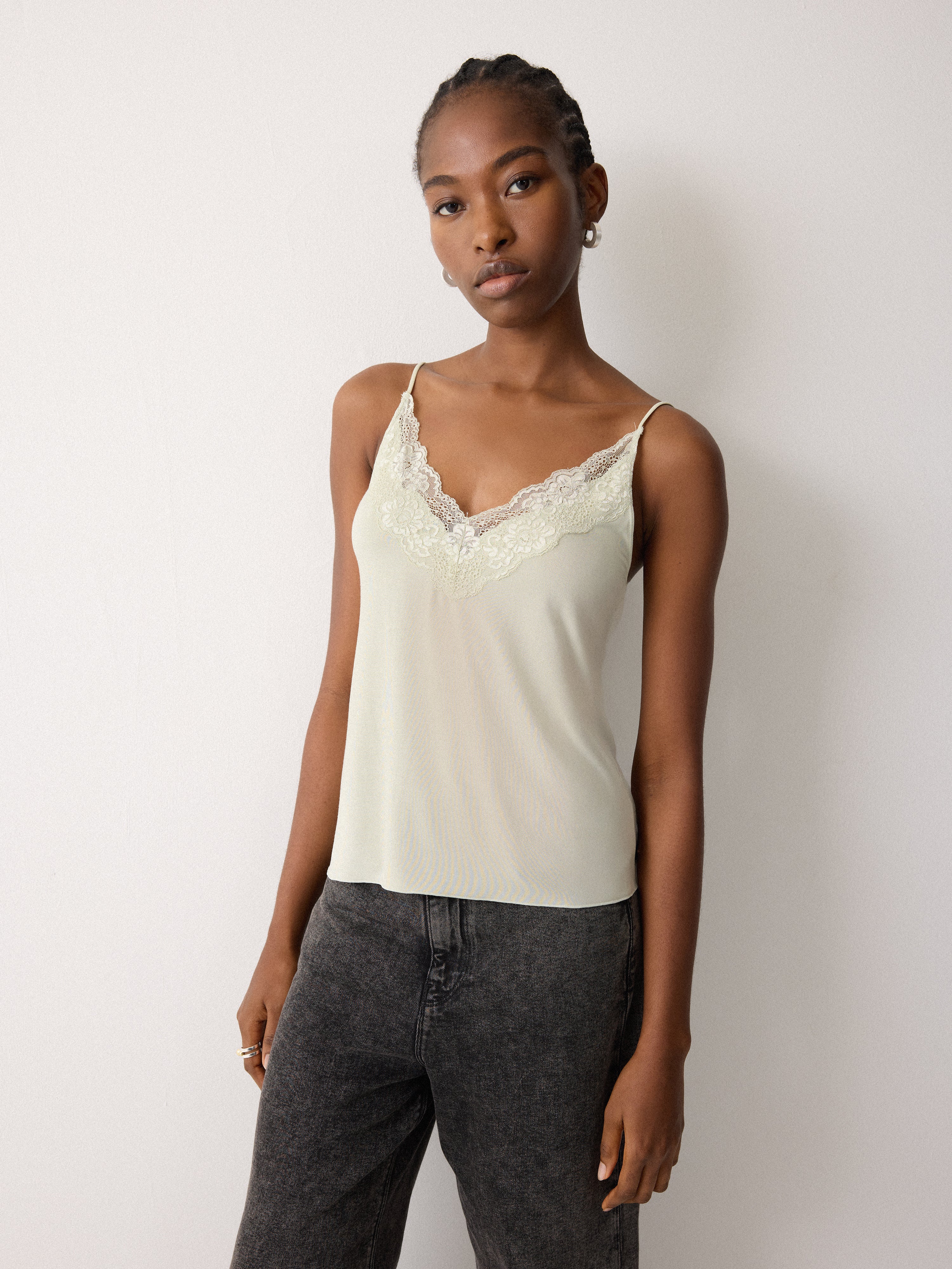 Modal Lace Cami | Pastel Aloe – Jigsaw
