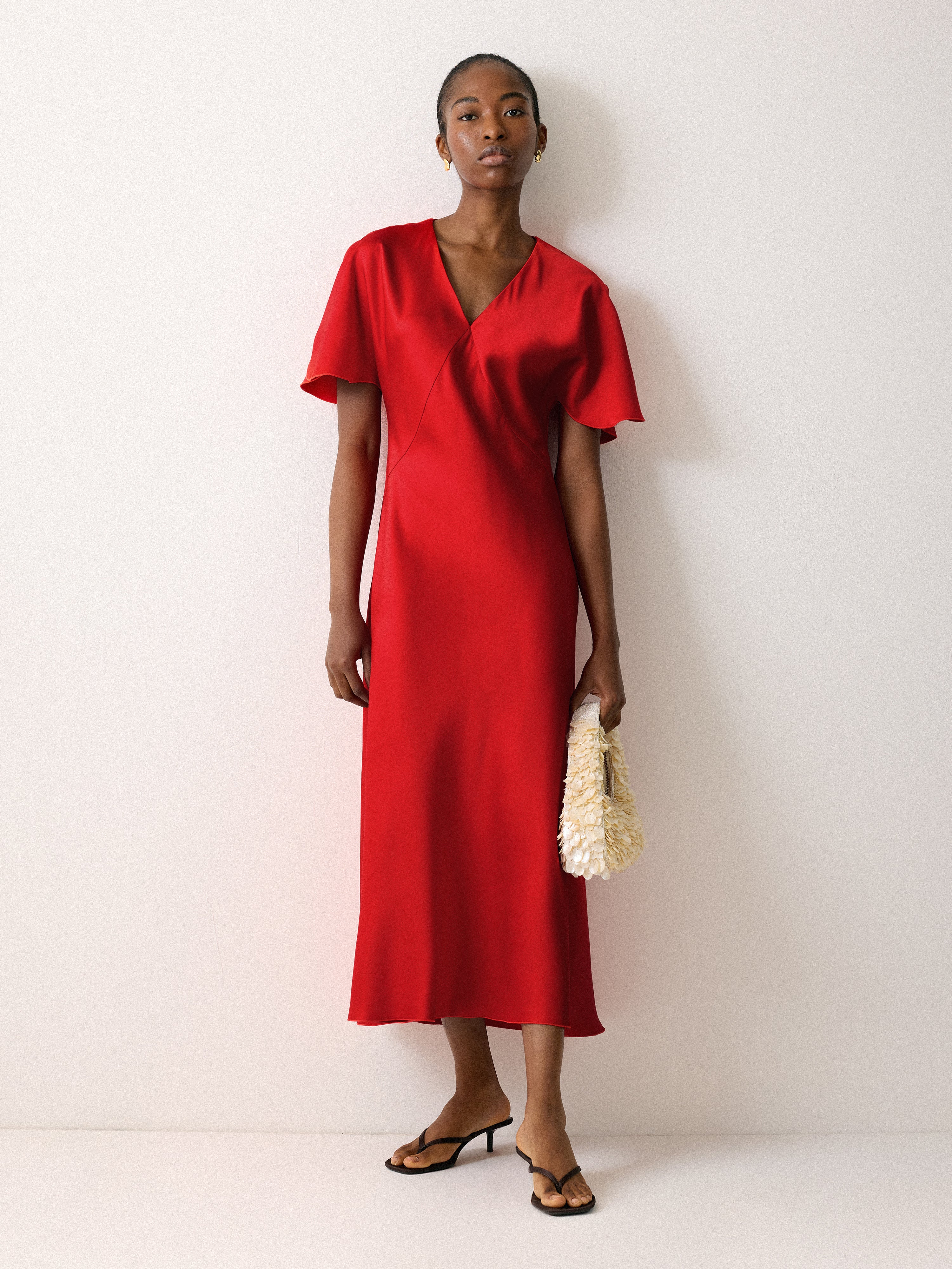 red bias cut dress Satin Silk dress Coat Size:20 WR Web Collection: Halloween Isabelle Grey Tulle Lace neckline for a bold