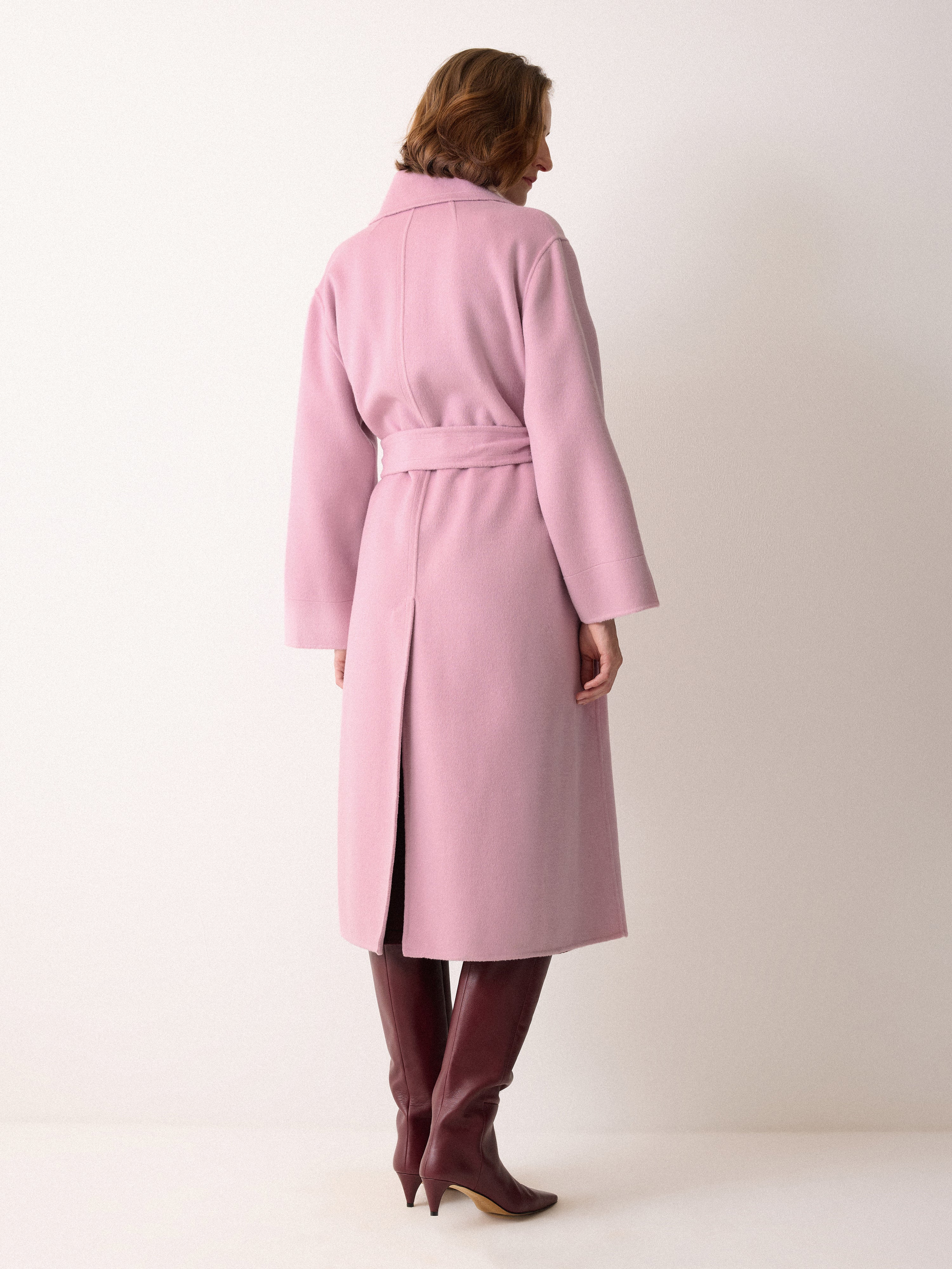 Womens Coats Cos Pink Wool Coat Double Faced Wool Wrap Coat