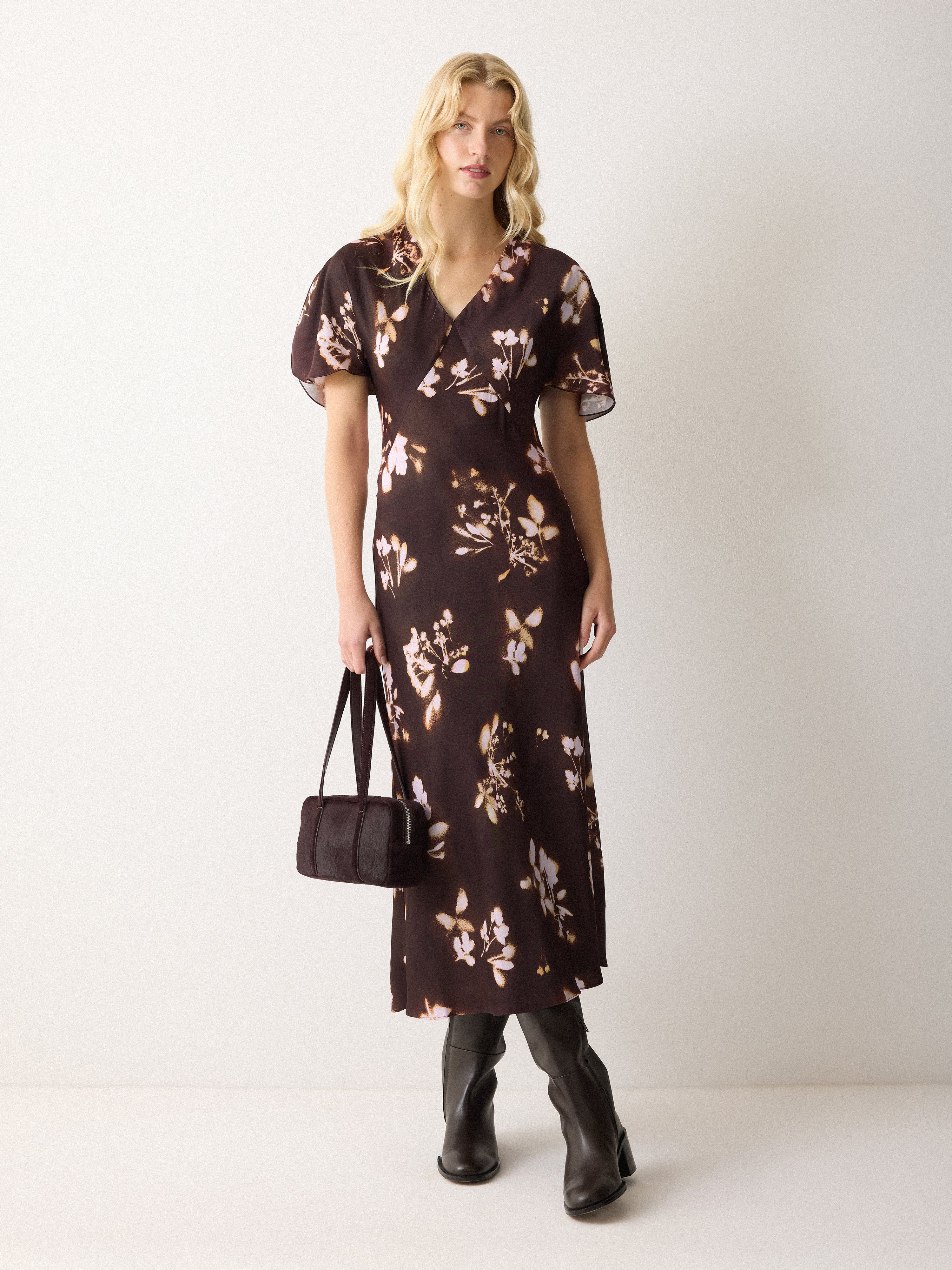 jigsaw cotton floral belted dress Cotton Floral Belted Dress
