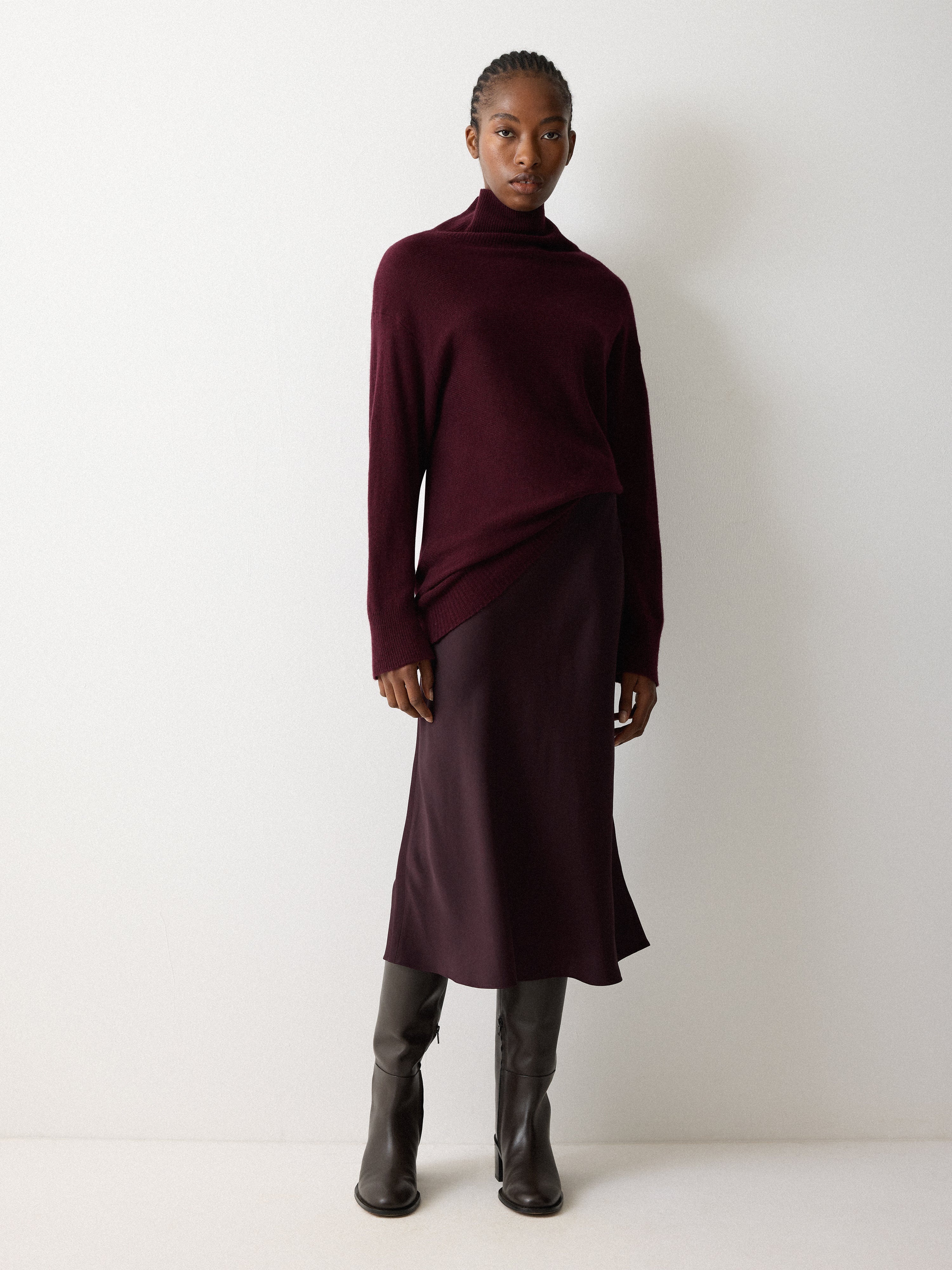 Satin Bias Midi Skirt | Purple – Jigsaw