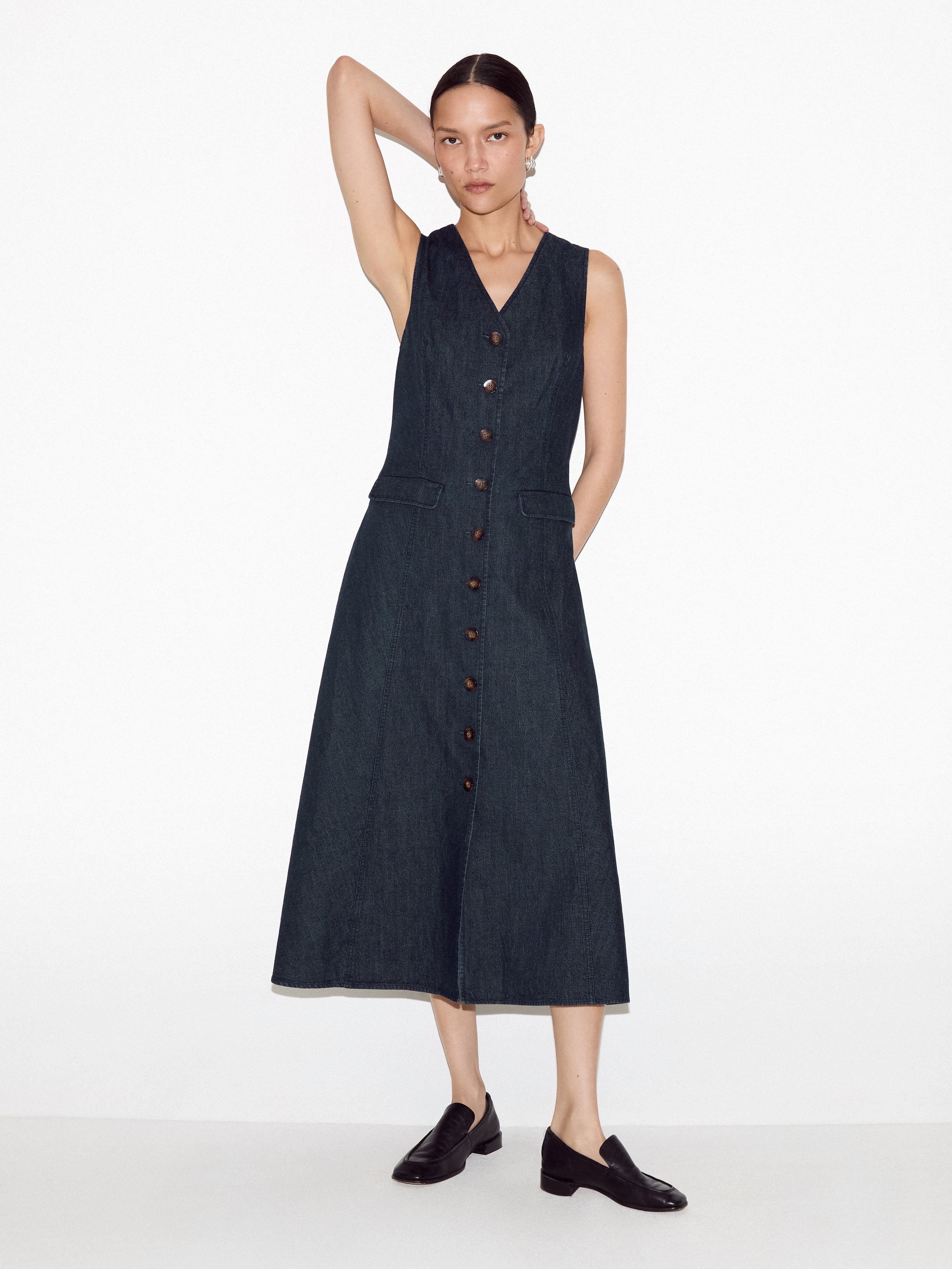 jigsaw denim dress Chambray Waistcoat Dress