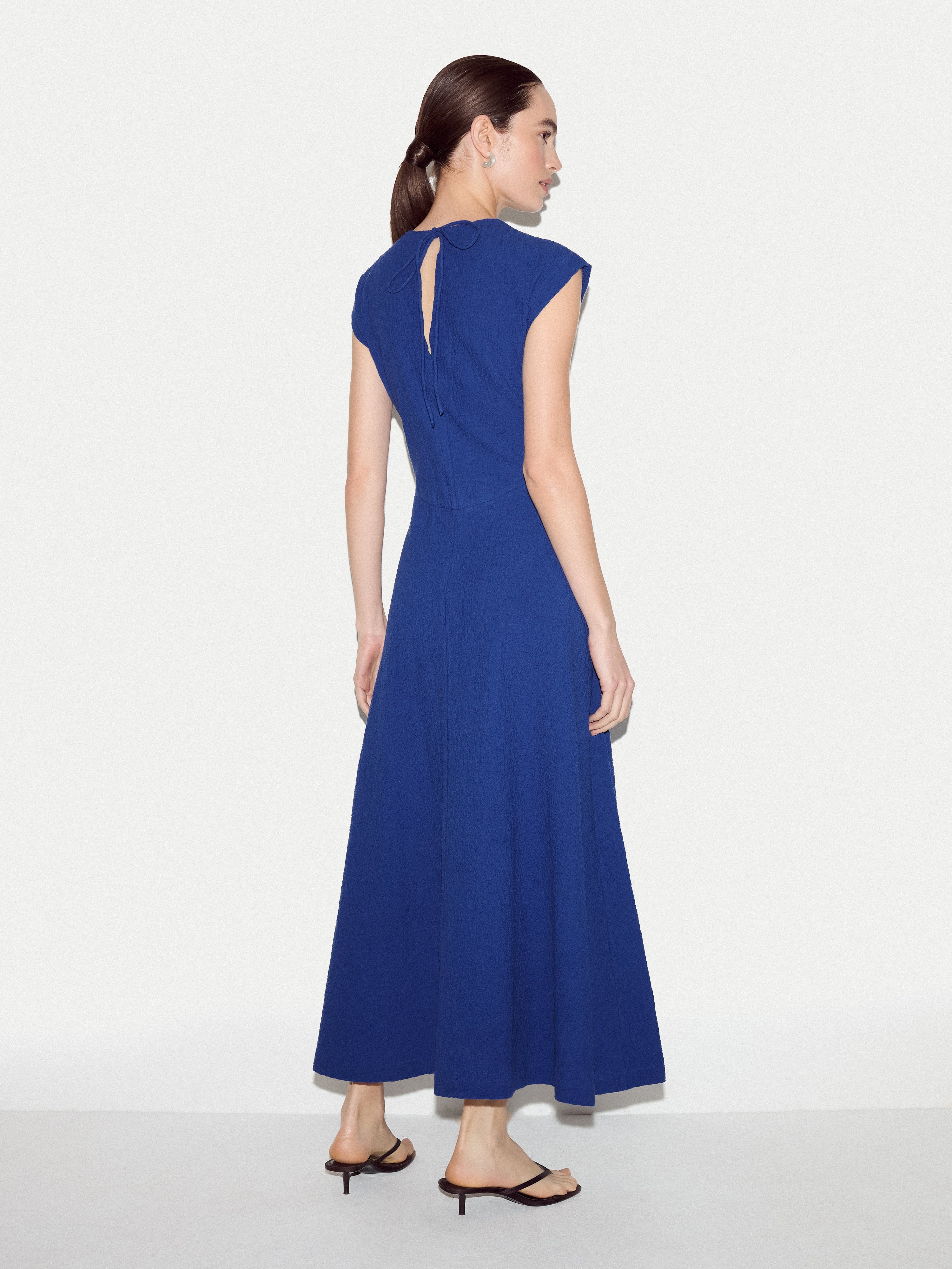 jigsaw blue dress Crinkle Cotton Color:Navy/Red/White