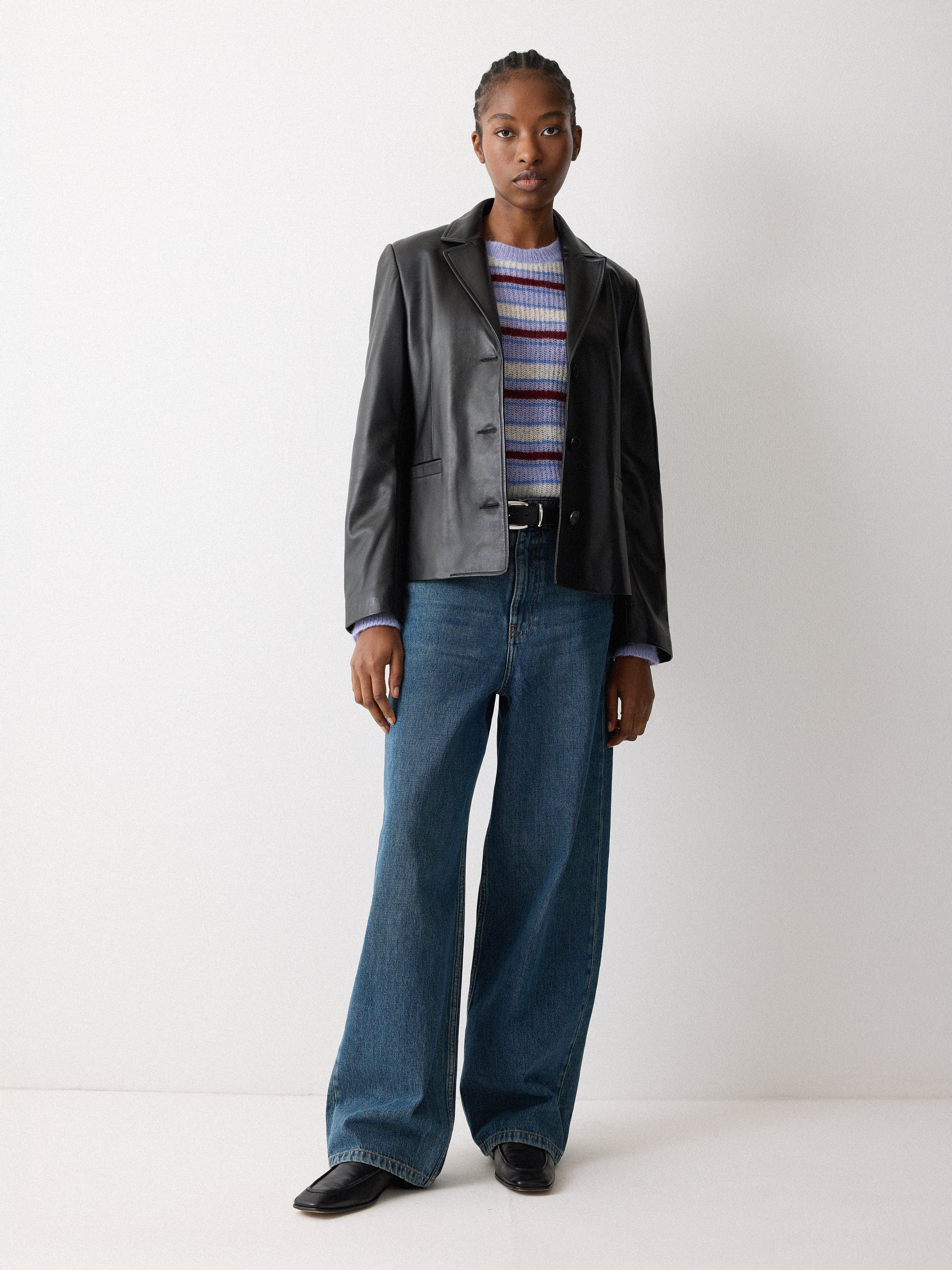 Ellis Nappa Leather Blazer | Black – Jigsaw