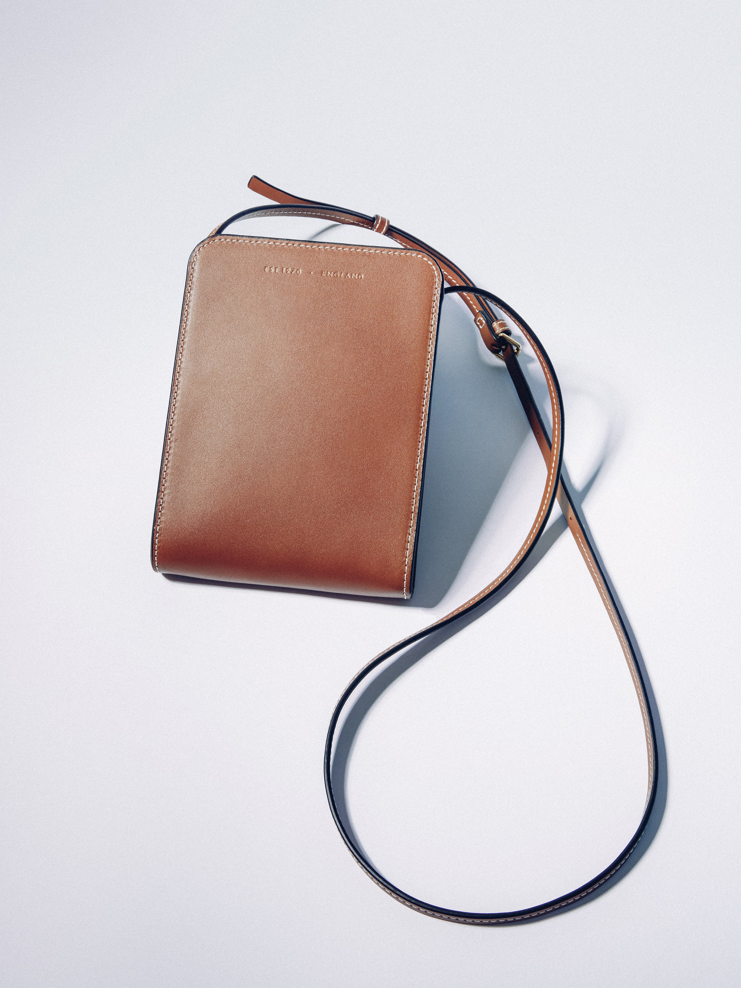 Leather Crossbody Phone Bag Tan – Jigsaw