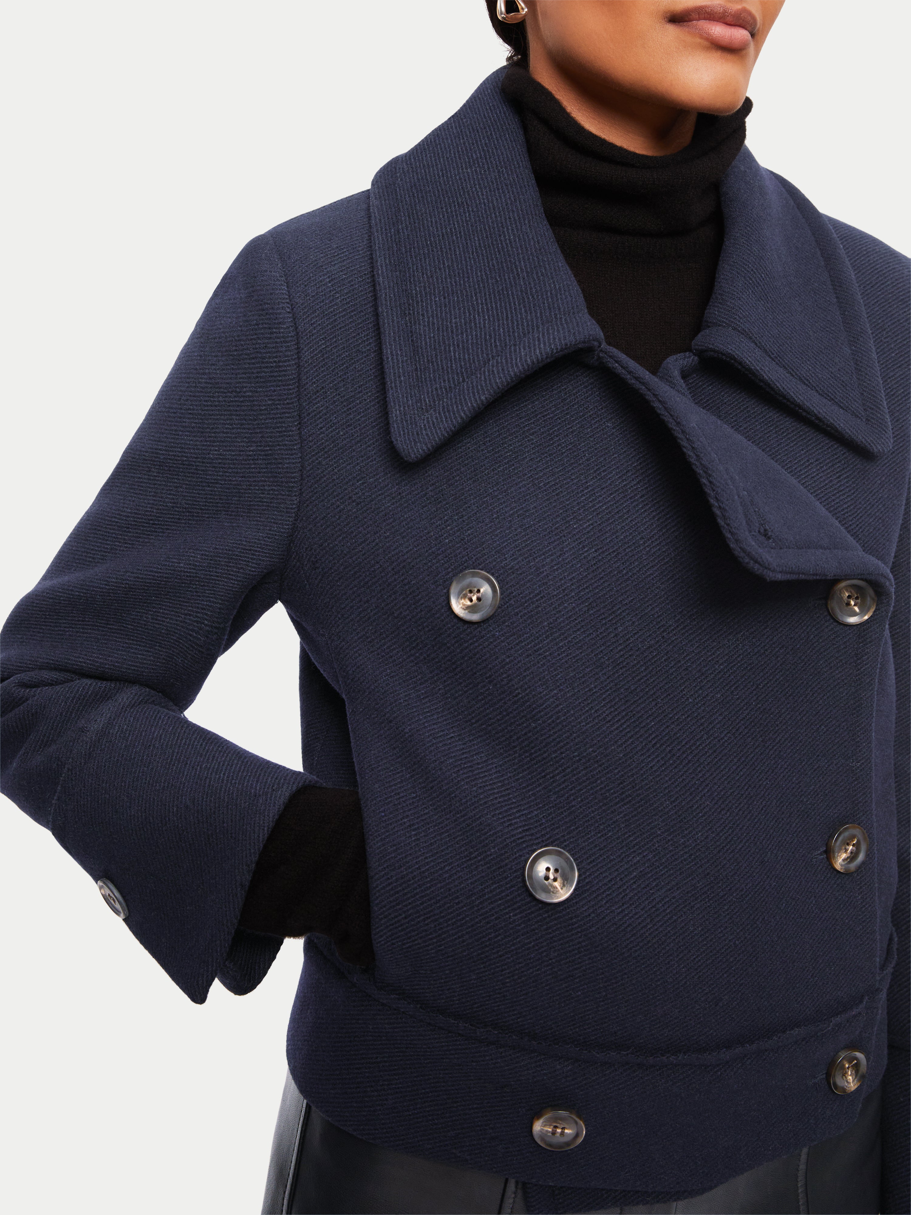 Navy Blue Pea Coat Womens Modern Twill Pea Coat Navy – Jigsaw