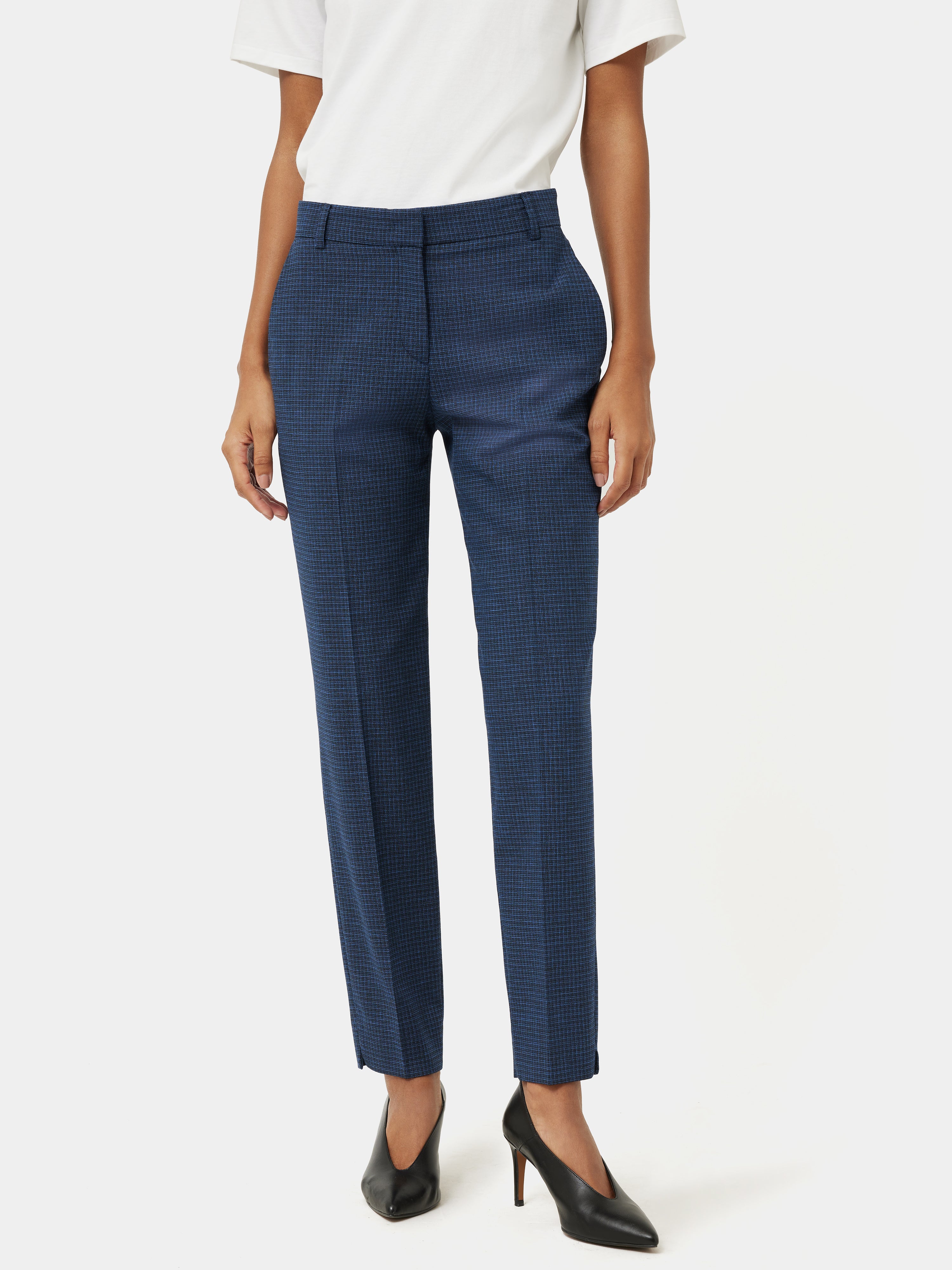 Part Two Pontas Trouser, Mini Dark Navy Check