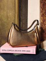 Leather Crescent Shoulder Bag | Copper