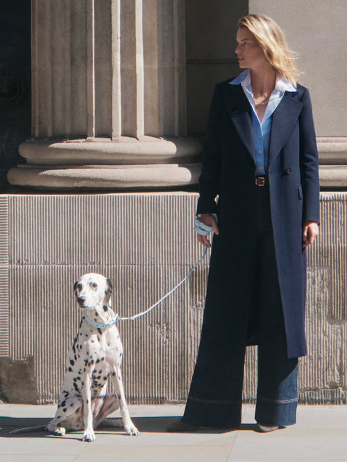 Wool Maxi City Coat | Navy