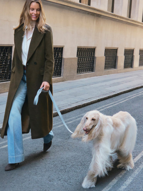 Wool Maxi City Coat | Khaki