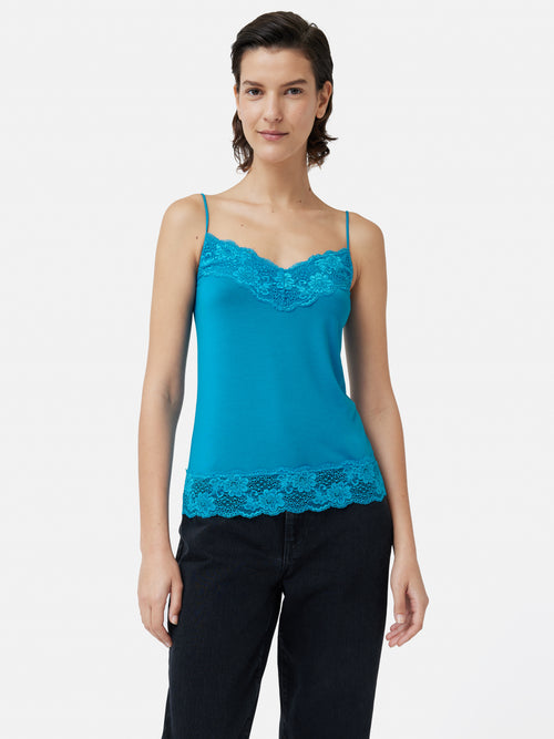 Modal Lace Vest | Deep Ocean