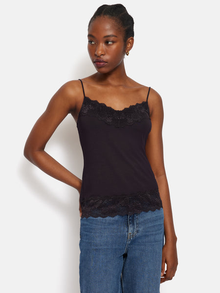 トップス MALION vintage 4way lace camisole Modal Lace Vest | Raisin – Jigsaw