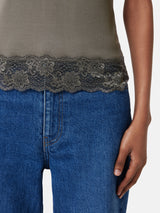 Modal Lace Vest | Mushroom