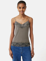 Modal Lace Vest | Mushroom