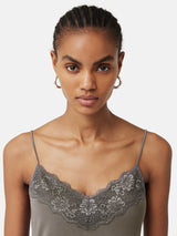 Modal Lace Vest | Mushroom