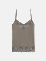 Modal Lace Vest | Mushroom