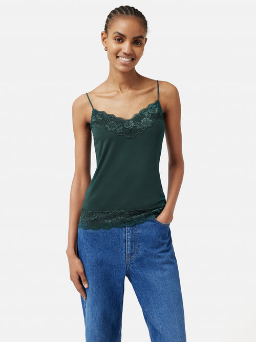 Modal Lace Vest | Nordic Pine