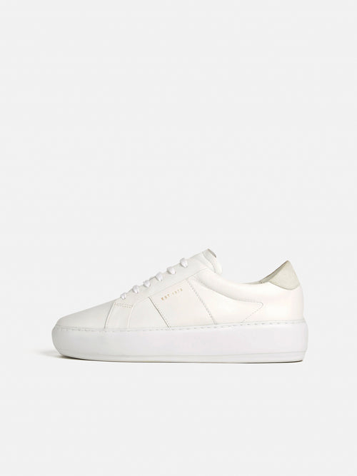 Riva Leather Platform Trainer | White