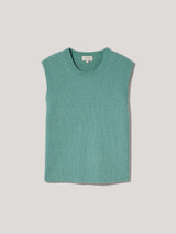 Cotton Blend Crew Tank | Duck Egg