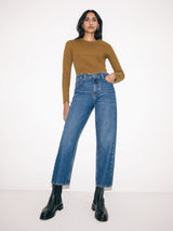 Delmont Cropped Tapered Jean | Blue