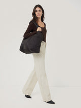 Double Front Ballet Neck Top | Brown