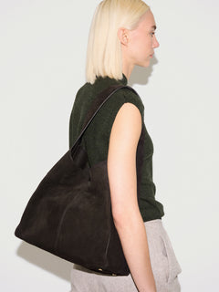 Heckfield Suede Tote | Chocolate