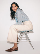 Balfour Long Wide Leg Jean | Ecru