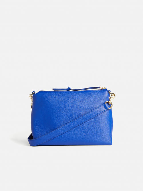 Ava Pebble Leather Crossbody | Blue