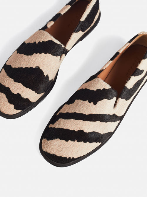 Elie Calf Hair Leather Loafer | Monochrome