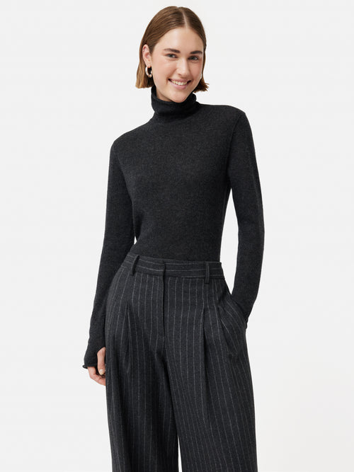 Cloud Cashmere Roll Neck | Charcoal