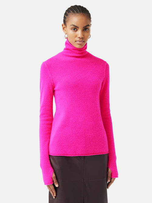 Cloud Cashmere Roll Neck | Pink