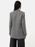 Wool Herringbone Langford Coat | Black