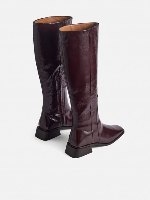 Rachel Leather Knee Boot | Red