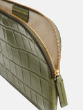 Sophia Croc Leather Pouch | Green