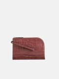 Sophia Croc Leather Pouch | Pink