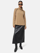 Merino Scoop Hem Jumper | Camel