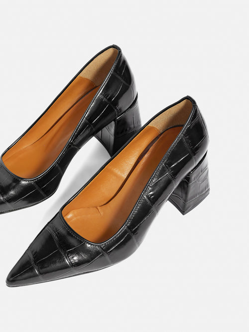 Isabel Croc Leather Shoe | Black