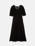 Pintucked Crinkle Dress | Black