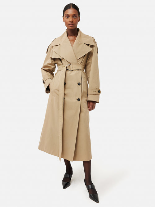 Nelson Cotton Trench Coat | Stone