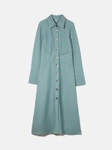 Textured Midi Shirt Dress | Blue