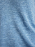 Linen Cotton V Neck Jumper | Blue