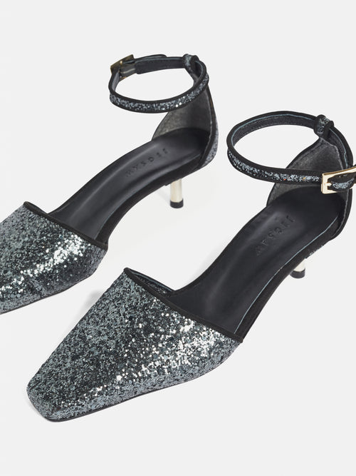 Odette Glitter Sandal | Silver