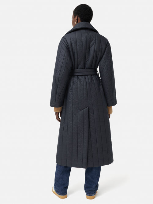 Freya Quilted Puffer Coat | Navy