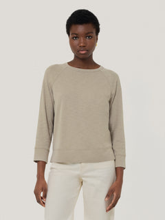Cotton Luxe Raglan Tee | Grey