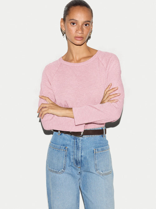 Cotton Luxe Raglan T-shirt | PASTEL PINK