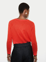 Cotton Luxe Raglan T-shirt | Red