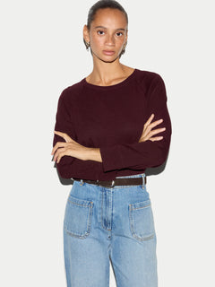 Cotton Luxe Raglan T-shirt | Burgundy